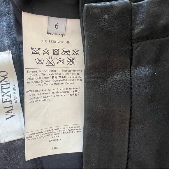 Valentino Low Rise Leather Pants Size 6 - Never Worn